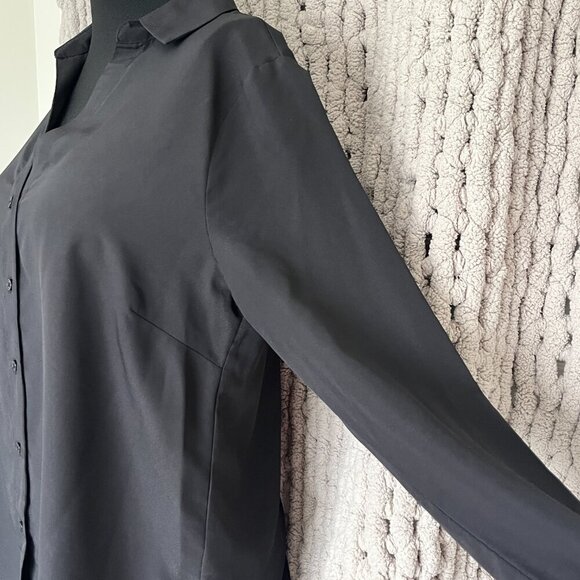 H&M Black V-Neck Button-Up Blouse Size 10 - Picture 7 of 11